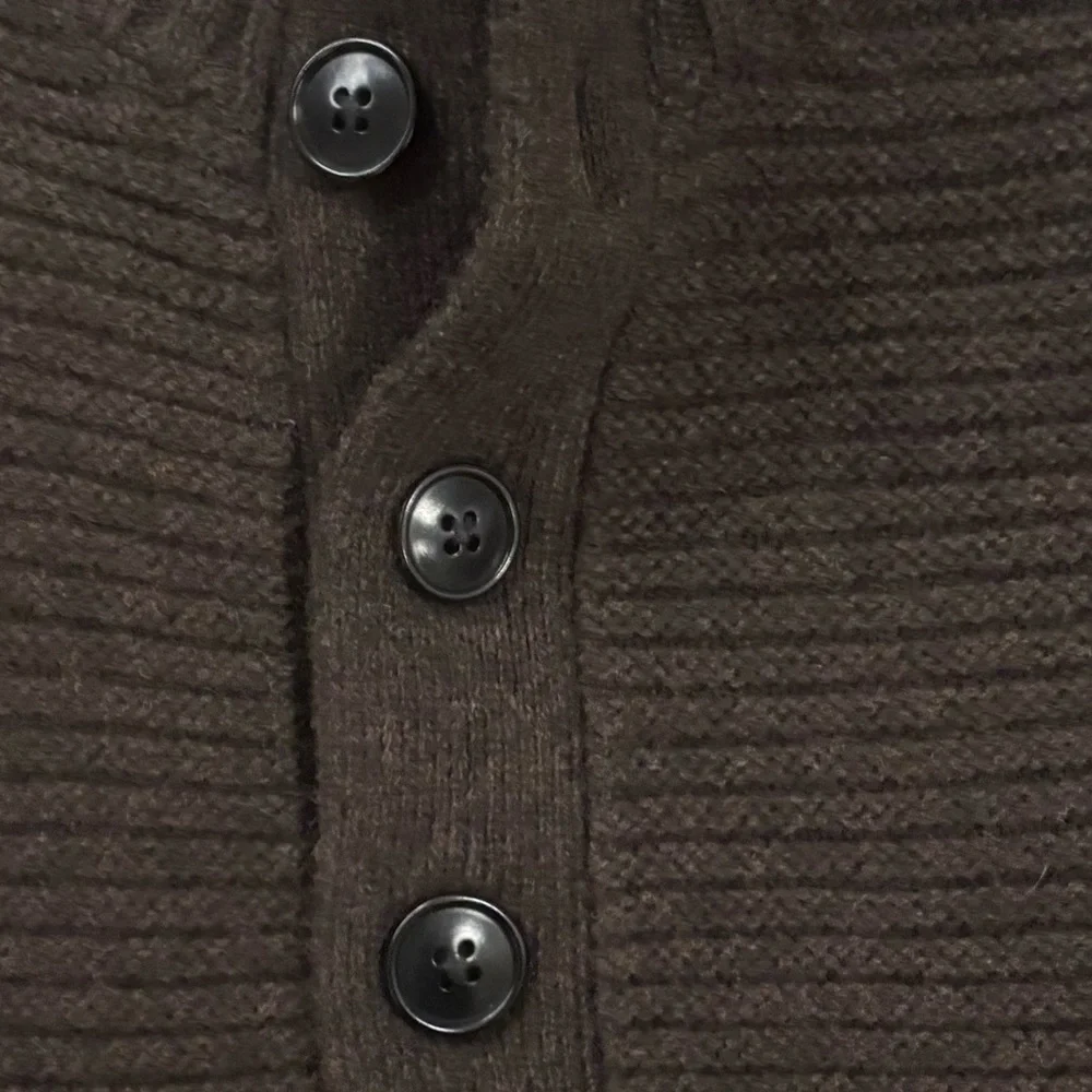 Banana Republic Italian Wool Blend Nino Mock-Neck Sweater Brown